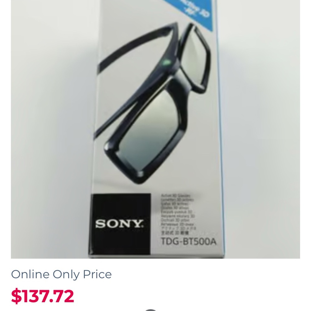SONY 3D Glassed.   TDG-BT500A